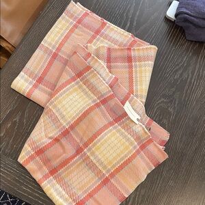 Anthropologie Plaid Scarf in Pink and Yellow